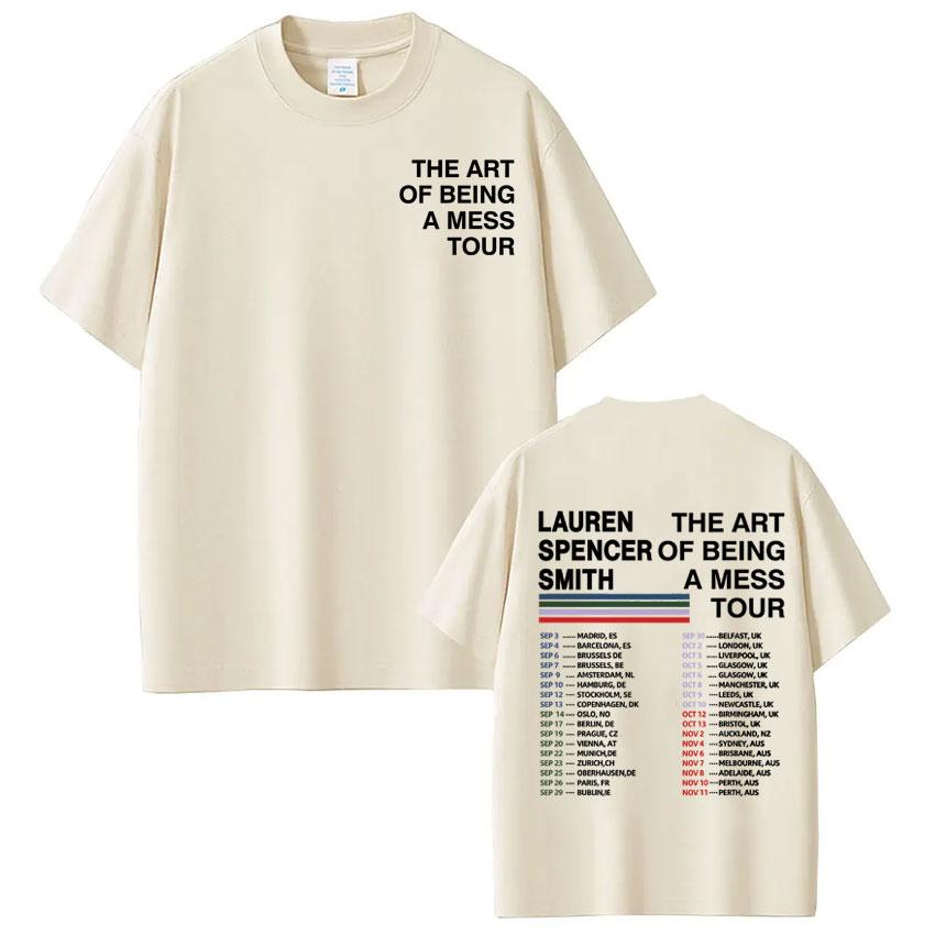 Lauren Spencer Smith The Art of Being A Mess Tour Vintage Tees Men Women Fashion Loose T-shirt Cotton Casual T-shirts Fan Gifts