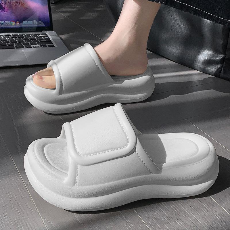 

Women s cool slippers with muffin soles, thickened soles and heightened one-word slippers when going out, summer seaside casual beach shoes 35-36