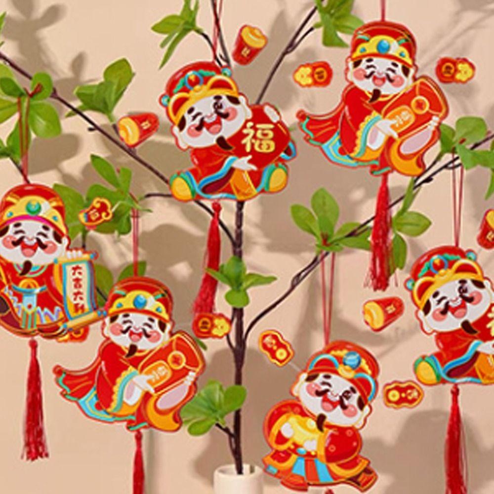 Chinese Style God of Wealth Hanging Ornament New Year Refrigerator Magnet New Year Festival Gift