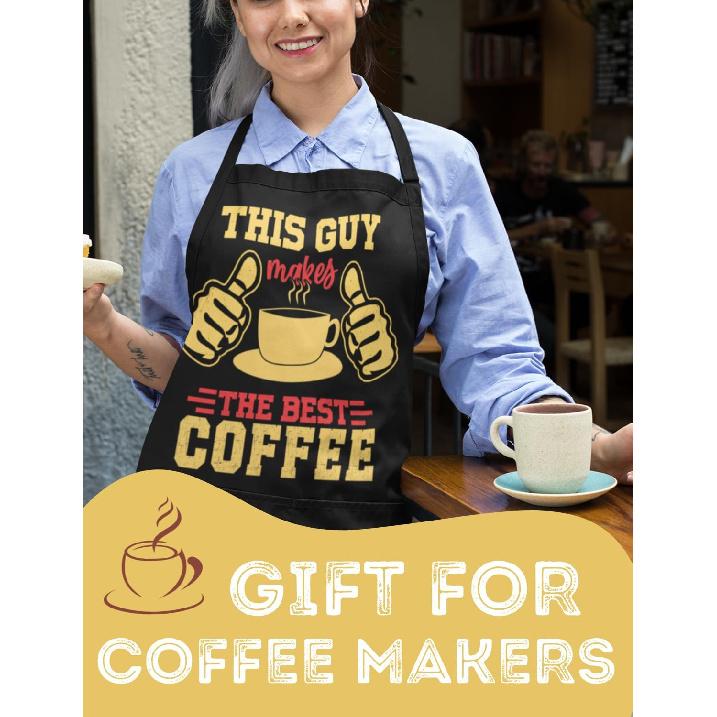 InnoBeta Coffee Gifts for Men/Women, Barista Apron with Pockets and Adjustable Neck Strap, Barista Gifts