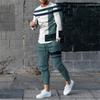 Summer Mens Tracksuit 2 Piece Sets Trend O-neck Long Sleeve T Shirt+Pants Oversized Loose Clothes Sports Style Man Clothing 2023