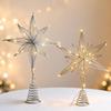 1Pcs Christmas Home Party Decoration Christmas Tree Toppers Star With Led String Lights Ornaments For Festival Party New Year