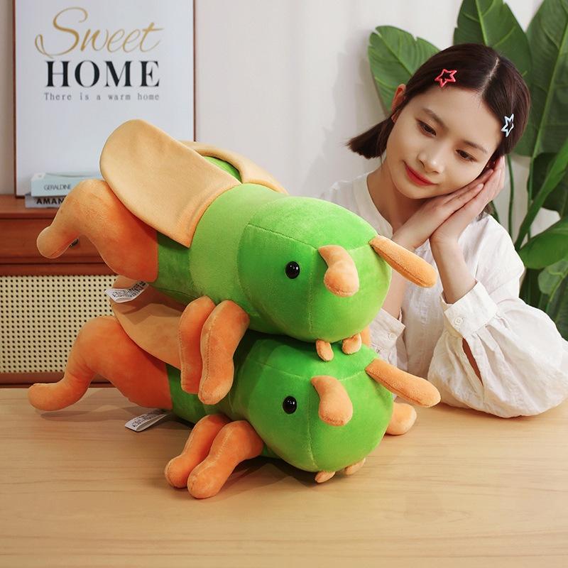 Cartoon Soft Insect Green Grasshopper Pillow Plush Toy Doll Home Pillow Cushion Boy Ragdoll
