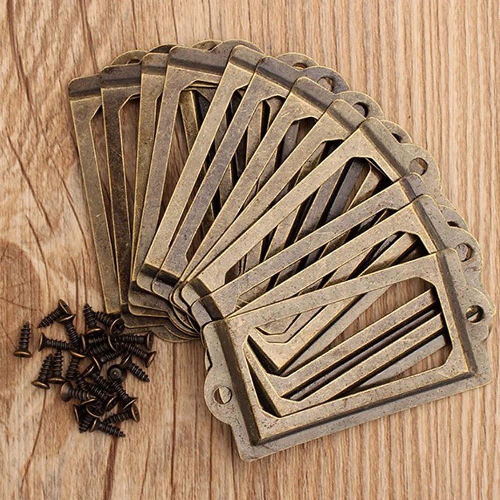 36-12X Metal Label Pull Frame Antique Brass Brass Label Holders Portable Multi-function Durable Convenient for Furniture Cabinet