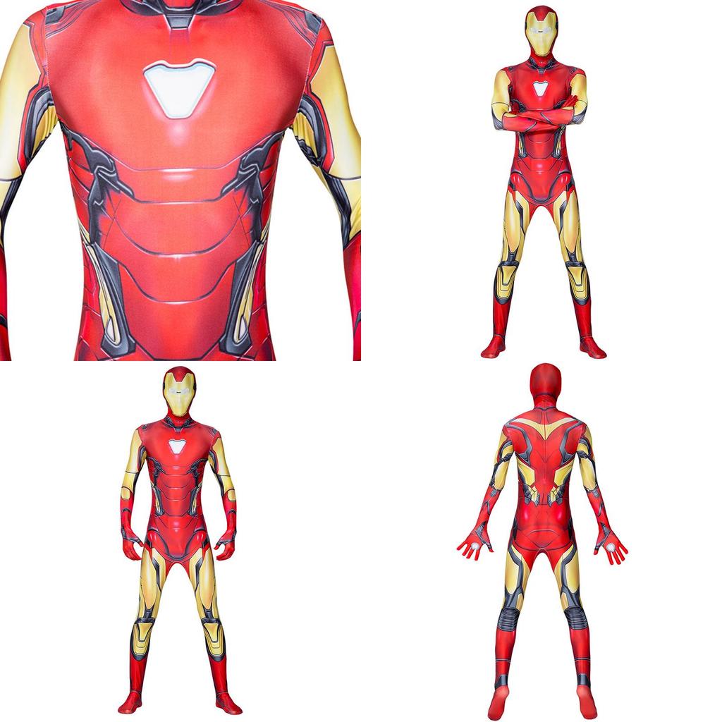 Authentic Avengers Endgame Iron Man Mark 85 Cosplay Costume Zentai Suit For Adults And Kids