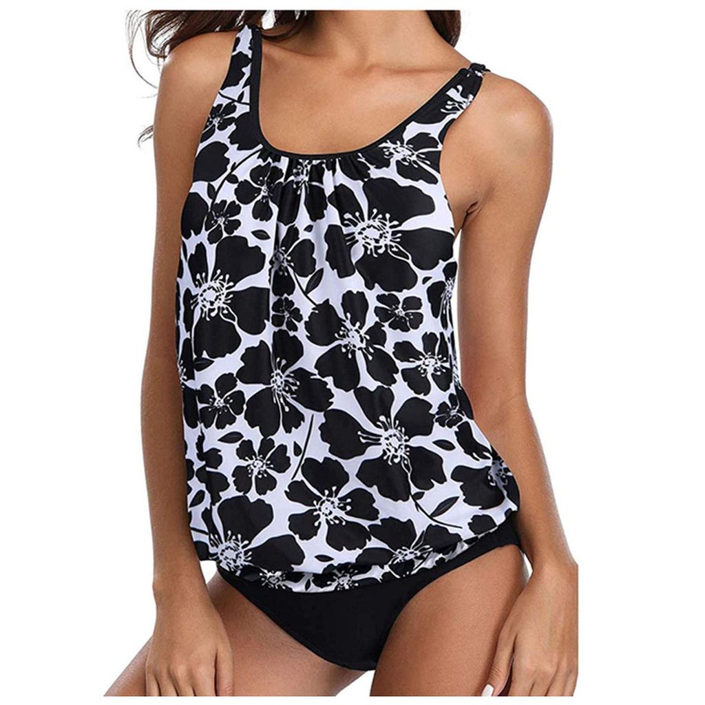 Women's Split Sexy Bikini Print Swimming Costume With Bra Pads And No Steel Bra
