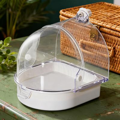 Vogelbadewanne für Wellensittiche, spritzwassergeschützt, transparent, für drinnen, Fenster, Nymphensittich, Sittich, Kanarienvogel
