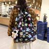 A Color-blocking Striped Backpack for Female High School Students and Junior High School Students
