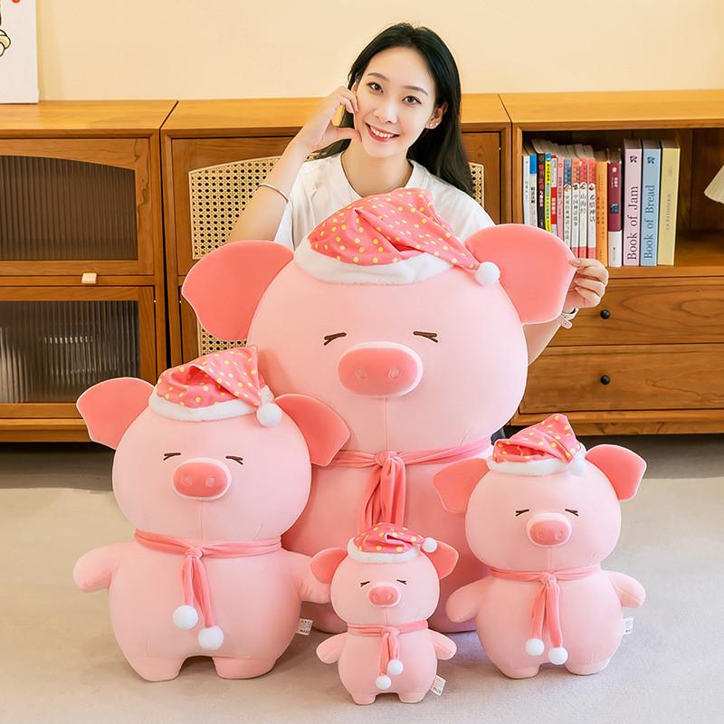 Plush Pig Goodnight Toy Stuffed Animal Doll Soothing Pig Sleep Pillow Gift Doll