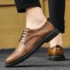 Men's Casual Outdoor Work Shoes British Style Leather Shoes Comfortable Loafers Wedding Men Leather Shoes Business British Forma