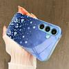 Blue white flowers PhoneCase for Samsung Galaxy S26 S25 S24 S23 S22 FE Ultra Plus Built-in glass feel bare machine Men women
