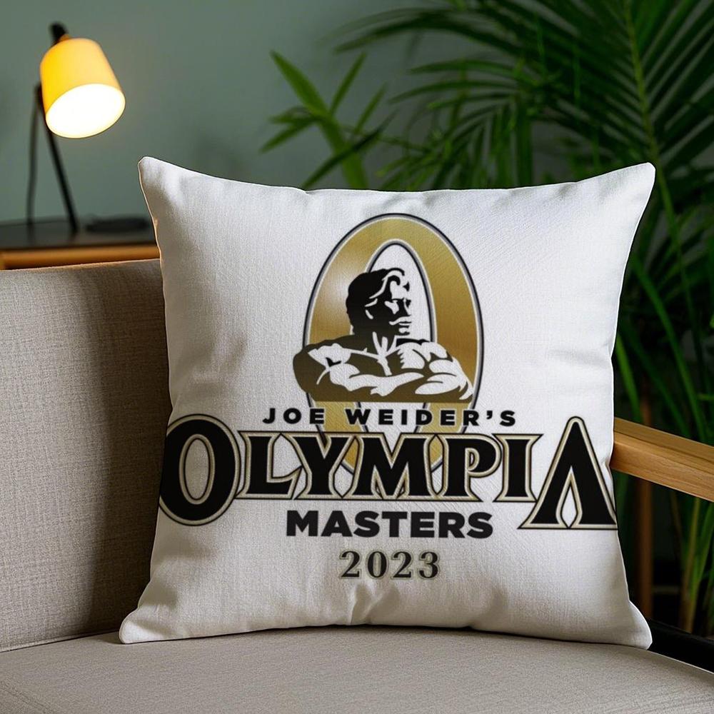 Brand M-Mr. O-Olympia Cushion Cover Plush Fabric Soft Double-Sided Printed Sofa Pillow Case Colorfast Home Decor Gift