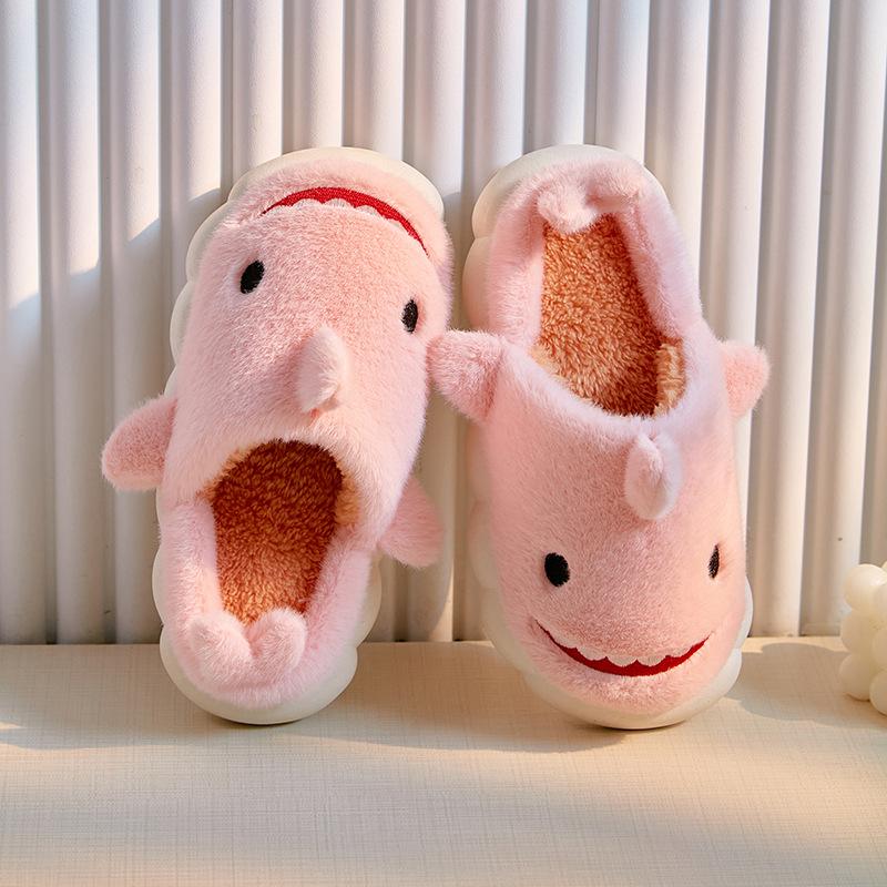 New cute shark cotton slippers home shoes cartoon fashion comfortable thick sole cute parent-child cotton shoes