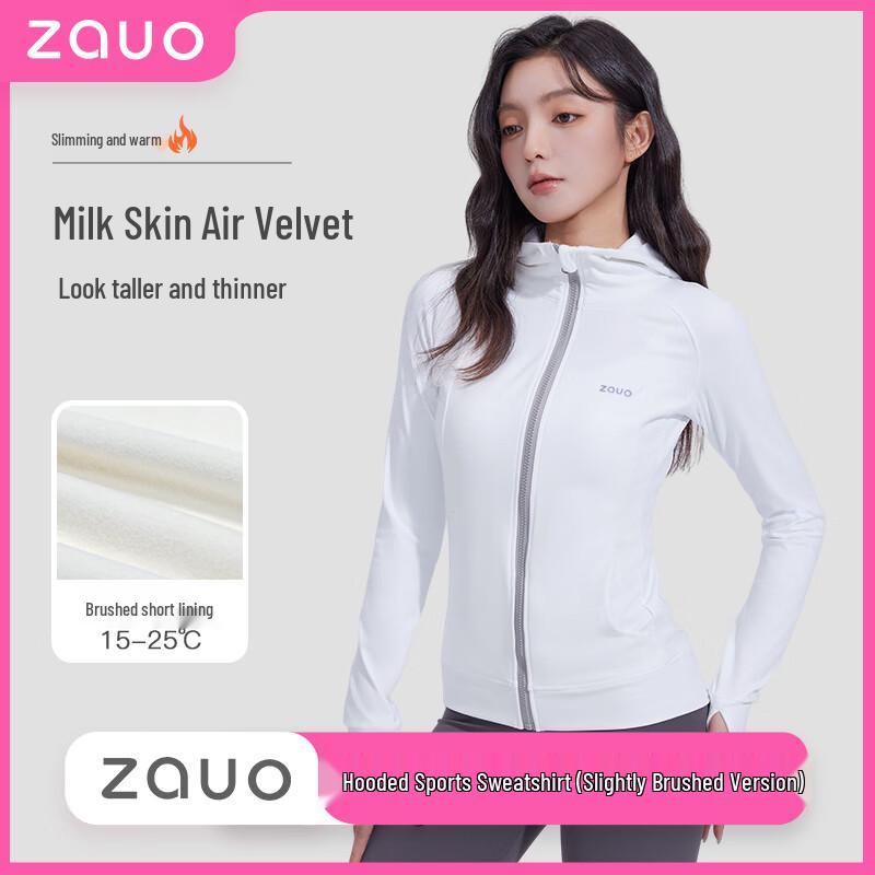 

Zauo Women s Slim-Fit Micro-Fleece Lined Hooded Zip-Up Sweatshirt S
