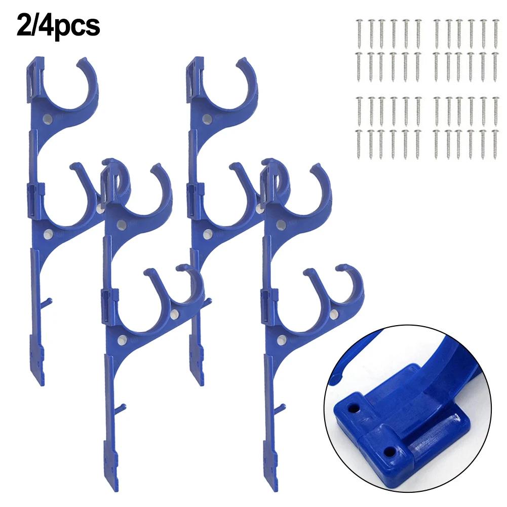 2/4pcs Outdoor Pole Hanger Swimming Pool Pole Hanger Plastic Holder With Screws For Telescoping Poles Leaf Skimmers Garden Hoses