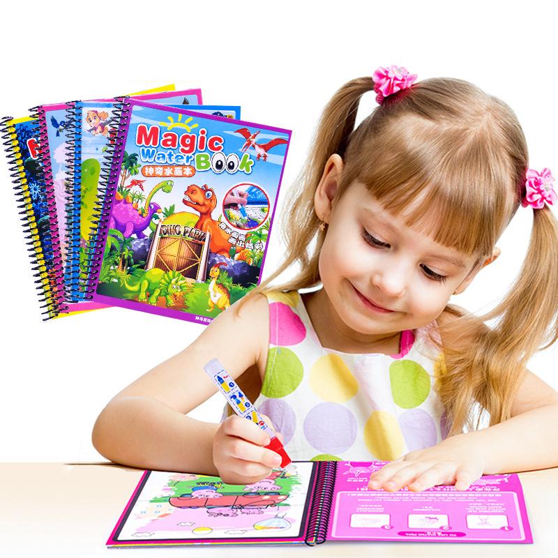 Montessori Toys Magic Water Drawing Book Reusable Coloring Book  Sensory Early Education Toys For Kids Birthday Gift Diy Doodle