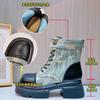 Leather Martin Boots Women's Autumn New Ripped Cowboy Boots Thick Heel Boots Children's Casual Women's Boots Thick-soled Short Boots