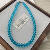 Summer ice blue high-transparency crystal necklace, sea blue treasure color niche collarbone chain, women's personality cold and simple