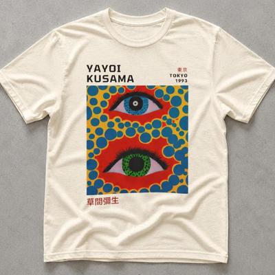 T-shirt artistica Occhi di Yayoi Kusama | T-shirt Grafica Occhio a Pois Pop Art