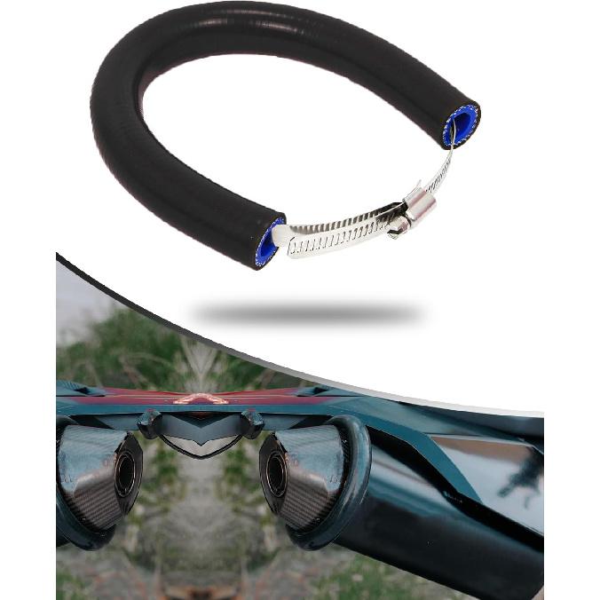 Motorcycle Exhaust Pipe Muffler Protector Ring Universal for Motorcycle, Dirt Bike, Street Bike, 25.2   BLACK чёрный