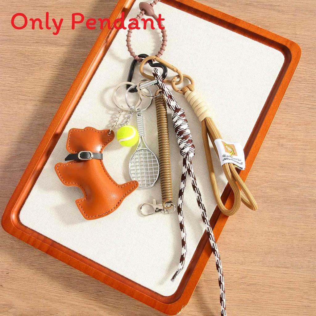 Miu Cartoon Dog Bag Charm Leather Keychain For Girls Spring Accessory