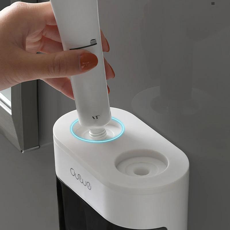 Wall Mounted Automatic Toothpaste Squeezer Toothpaste Dispenser Magnetic Toothbrush Holder Toothpaste Rack Bathroom Accessories