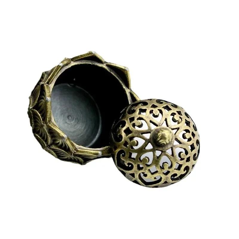 Alloy Incense Burner Household Incense Burner Boshan Furnace Creative Mini Lotus Metal Handicraft Ornaments Incense Burner
