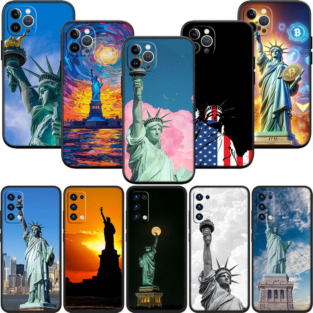 FM47 Statue of Liberty Soft Shell Phone Case for Samsung Galaxy Note 10 20 S23 S24 S25 Ultra FE Plus Edge Lite A02S A35 A07 A17