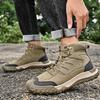 Herren Outdoor Wanderschuhe Leder Rutschfest Abriebfest Outdoor Kurze Stiefel Freizeitschuhe Sneaker