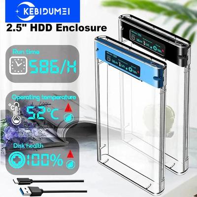 USB 3.1 External HDD Case 5Gbps 2.5'' Transparent Hard Disk Case Hard Drive Enclosure SATA HDD SSD Storage Case for Laptop PC