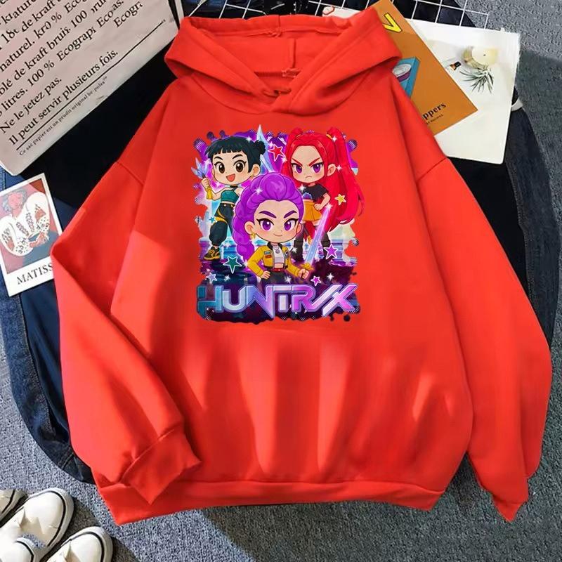 Autumn Winter Cute Soft Hoodie Witch Hunting Group Print Fashionable Comfortable Warm Children's Hoodie