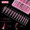 120Pcs/Box Dual Forms Nail Mold Pink French Quick Building Gel Mold 12 Sizes Reusable Reusable Nail Top Forms