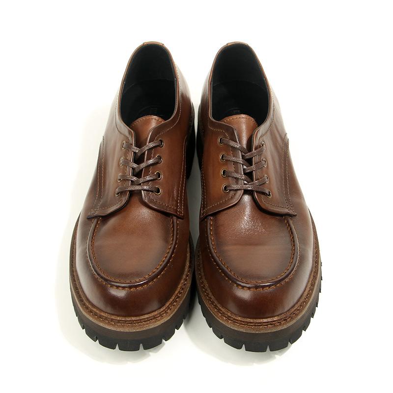 16-6 Retro Leather Fashion Trend Round Head Leather Shoes Hand-Polished Old Tooling Casual Men'S Shoes