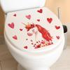 Cute Unicorn with Love Hearts Toilet Seat Sticker Bathroom Decor Magical Removable Waterproof Decal