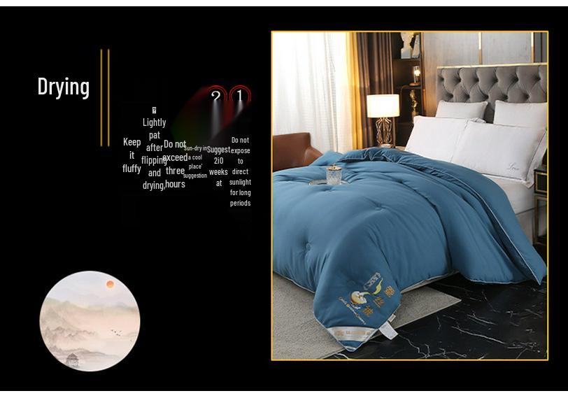 Verdickte Seiden-Winterdecke - Doppelbett Daunen, Warm für Frühling & Herbst