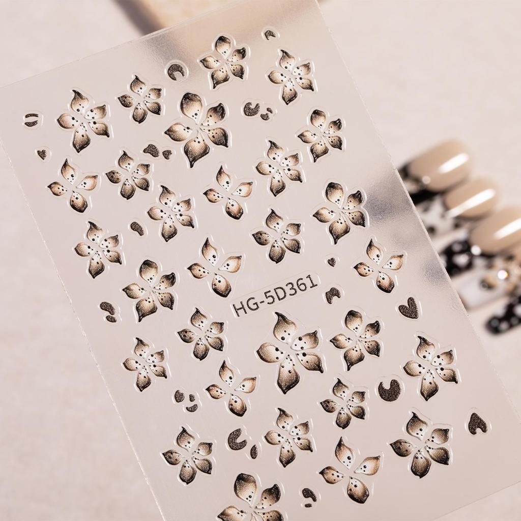 Maillard 3D Iridescent Five-Petal Flower Nail Stickers