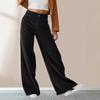 Slouchy High-waisted Casual Straight Pants for Women