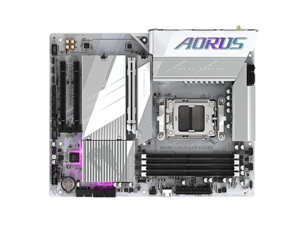 GIGABYTE B650E AORUS ELITE X AX ICE AMD Ryzen Series Compatible Socket AM5 DDR5 White Color Motherboard B650E A ELITE 8000/7000