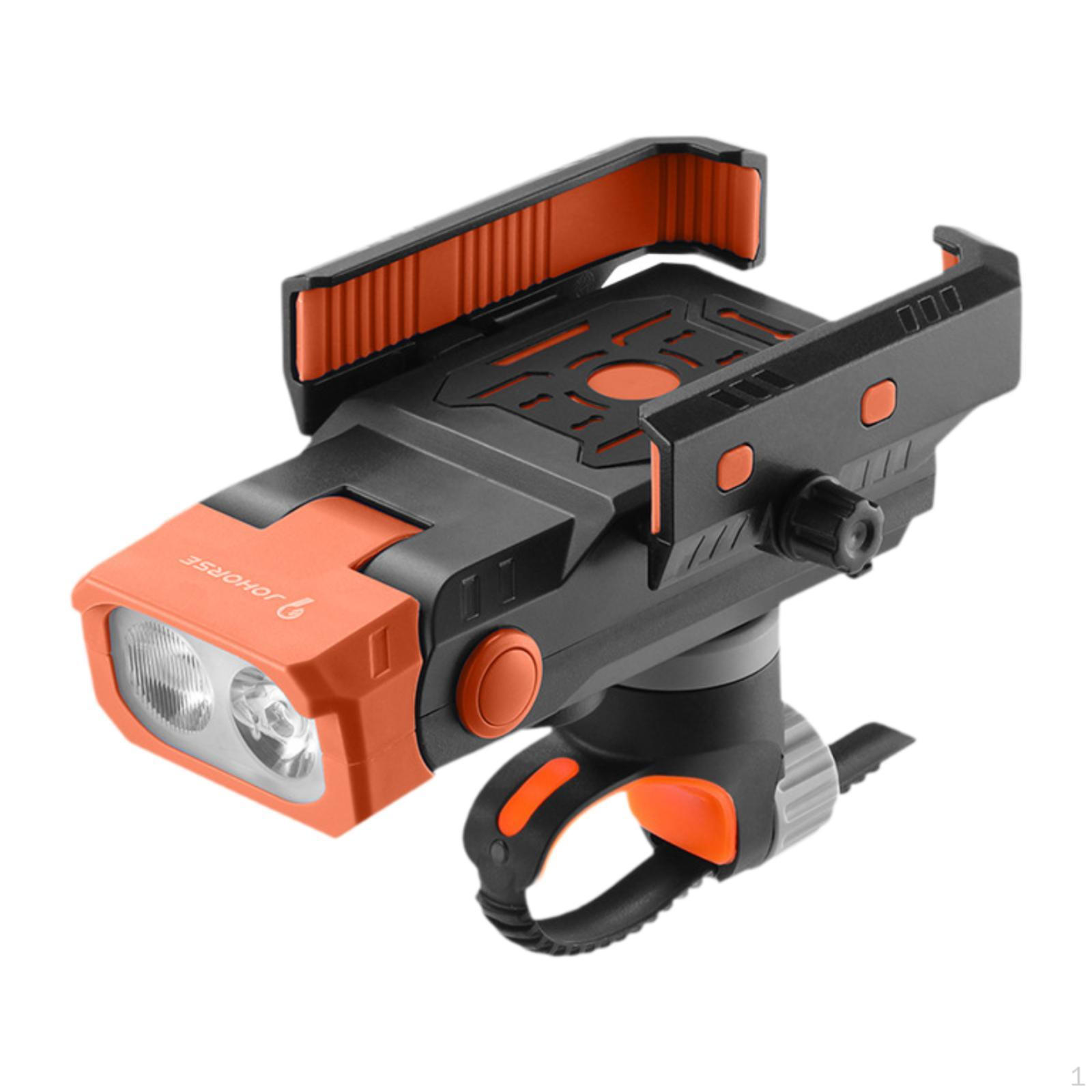 

Multifunctional Bike Light 5 Warning Sound Effects 380LM Phone Holder Gray оранжевый