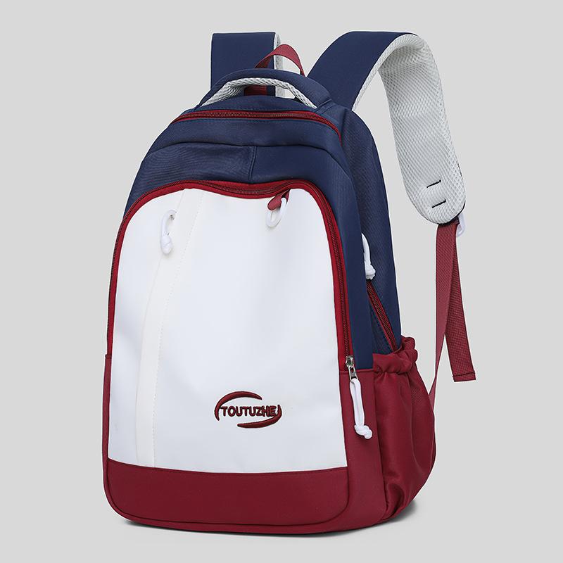 Fresh and high-value backpack girls 2025 new large-capacity junior and high school student schoolbag contrasting color fashionable backpack