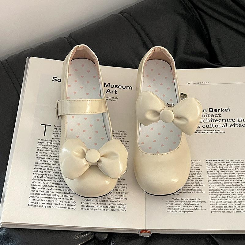 Fashion high-heeled Mary Jane shoes women's summer design sense small leather shoes removable bow with skirt thick heel single shoes