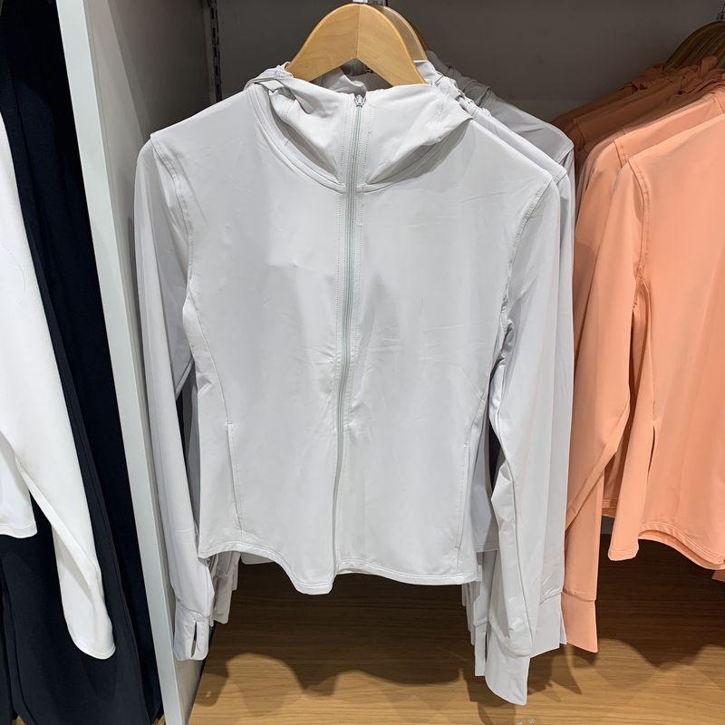 

Nuqloc Women s High Elastic UV Protection Silm Outwear Zipper Hoodle Cool Sun Protection Clothing Summer 477049 Light gray L