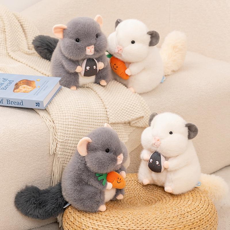 Entzückendes Plüsch-Goldbär-Spielzeug Entzückende Puppe Haare Maus Isst Karottenkerne Puppe Hamster Geschenk Lebensechte Tier-Simulation Kuschelpuppe Niedlich und Charmant