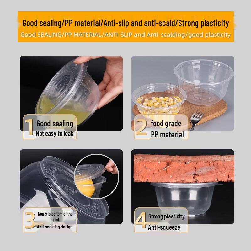 OIMG Thickened Disposable Plastic Bowls