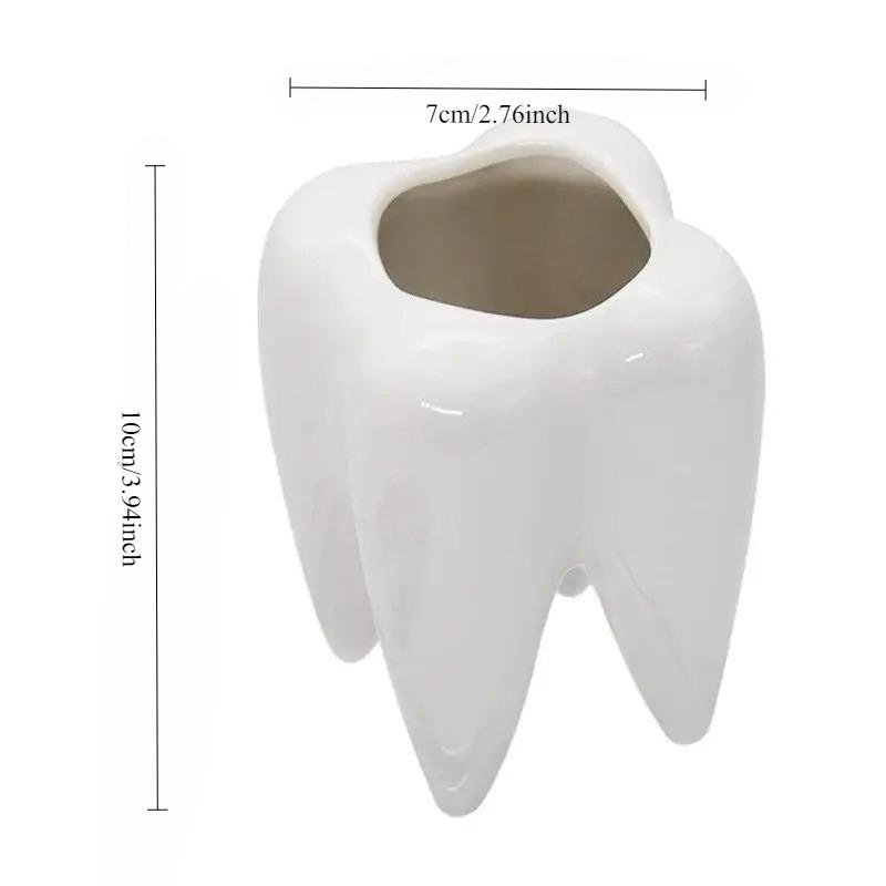 Succulent Potted Plant with Teeth Shaped Pen Holder, Home Decoration, Cross-border Flower