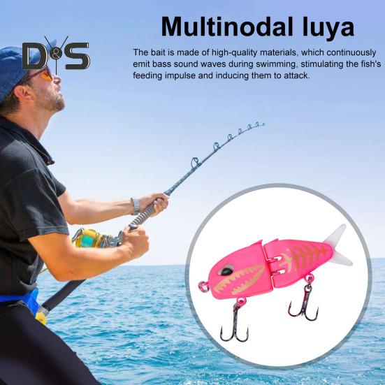 6CM/6.5G Multi-Jointed Fishing Lure with Hooks Realistic 2-Section Swimbait Plastic Artificial Bait Freshwater Saltwater Bass Trout Pike Fishing