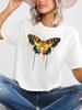 Butterfly Graphic Oversized T-Shirt Cute Short-Sleeved Top for Women European And United States Style Casual Fashion Modal