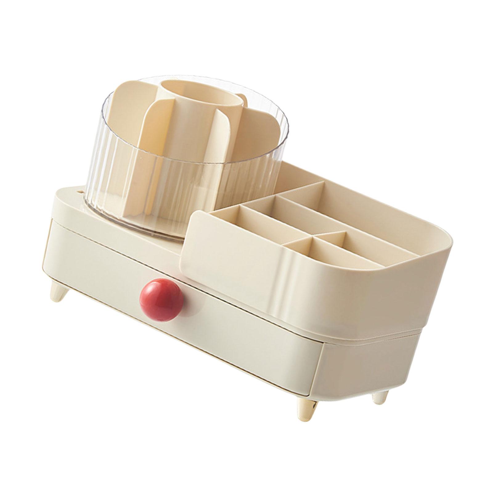 Easy to Assemble 360 Degree Rotating Makeup Organizers with Adjustable Trays Portable Home Accessory for Cosmetics