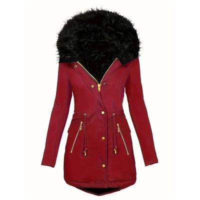Chaqueta de Moda para Mujer Parka de Terciopelo Abrigo Grueso Cálido de Invierno