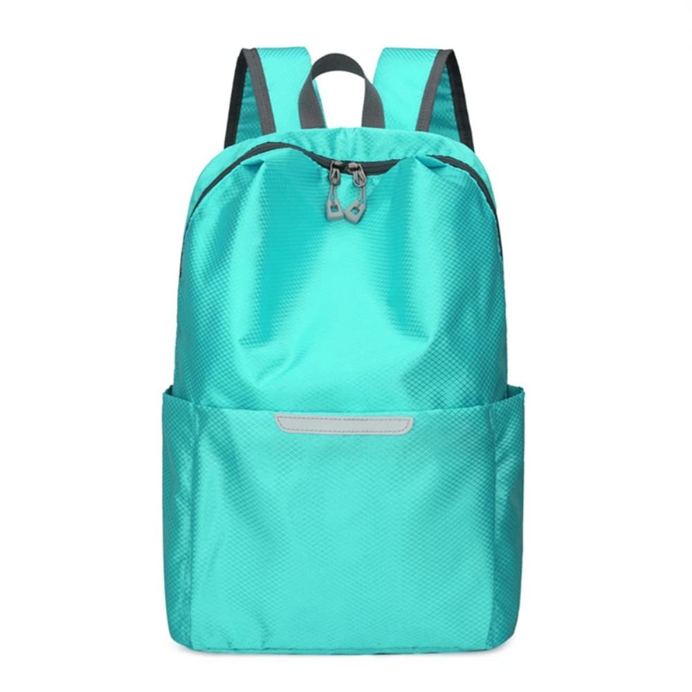Portable Large Capacity Business Backpack Reflective Solid Color Travel Backpack Waterproof Nylon Student Schoolbag Women